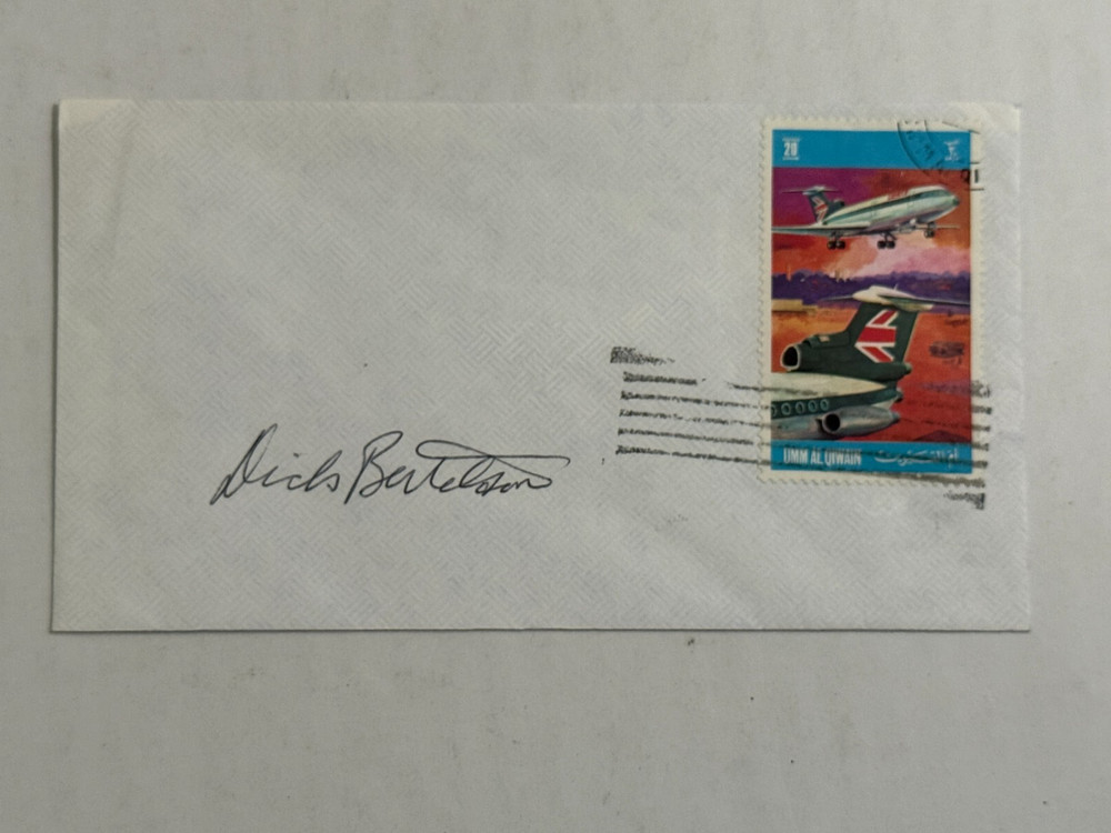 Richard Bertelson WWII War USAAF Fighter Pilot Ace Signed Autograph Envelope