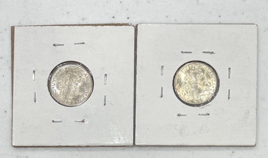 1942 & 1944 UNCIRCULATED MERCURY DIMES NICE HIGH GRADES