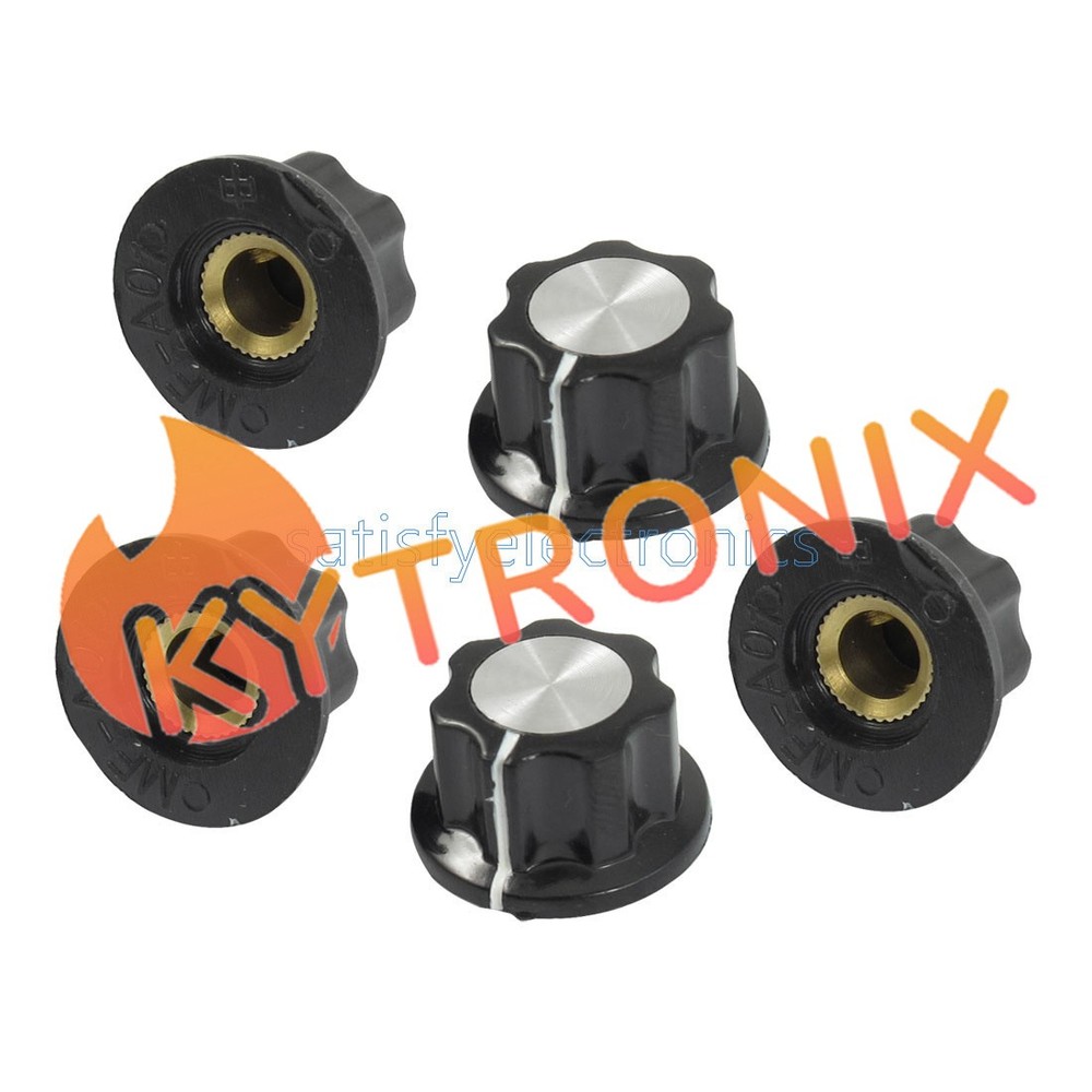 10pcs Adjustable Turn 16mm Top 6mm Shaft Insert Dia Potentiometer Rotary Knobs