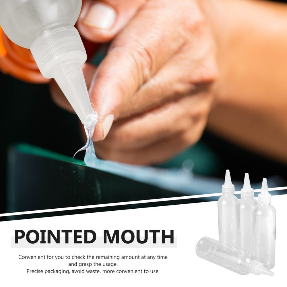 4 Pcs Transparent Plastic Squeeze Bottles 200 Ml for Glue Dispensing Tasks