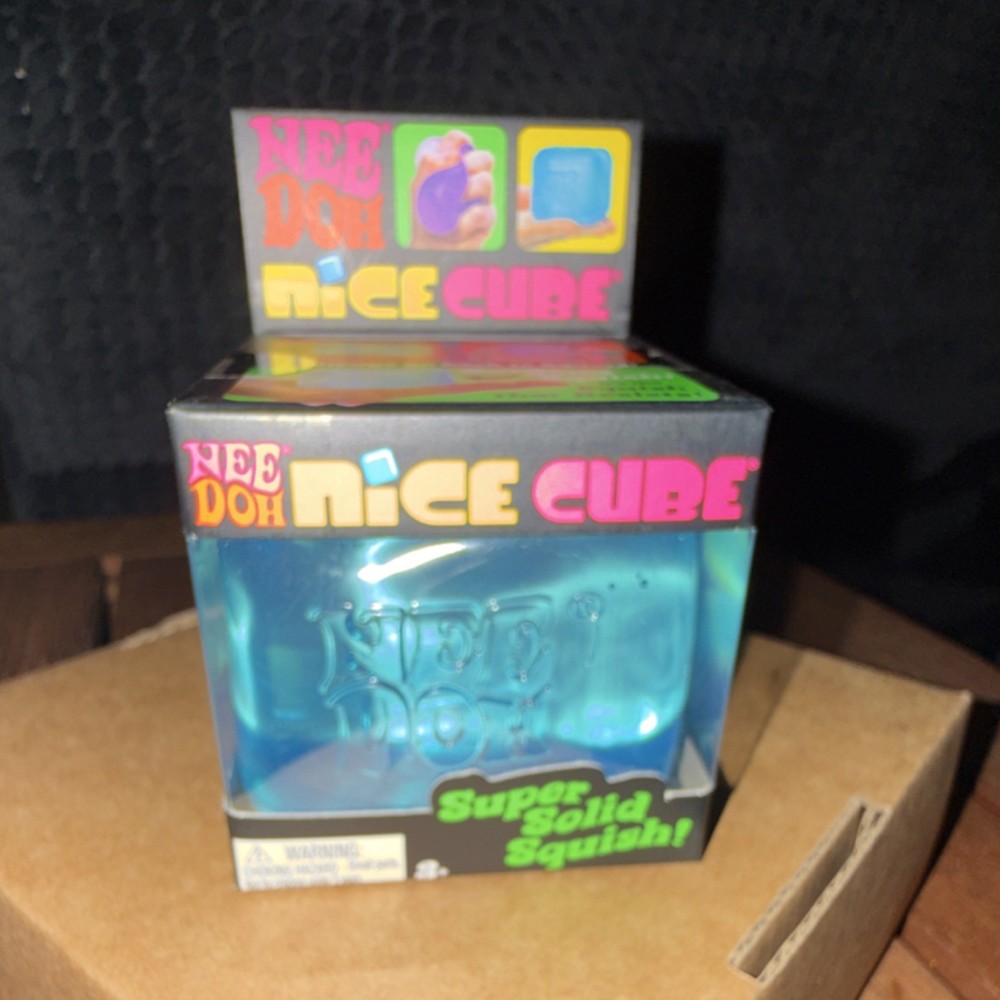 Schylling Nee Doh Nice Cube Super Solid Squish Squeeze Ball Blue 25360HY