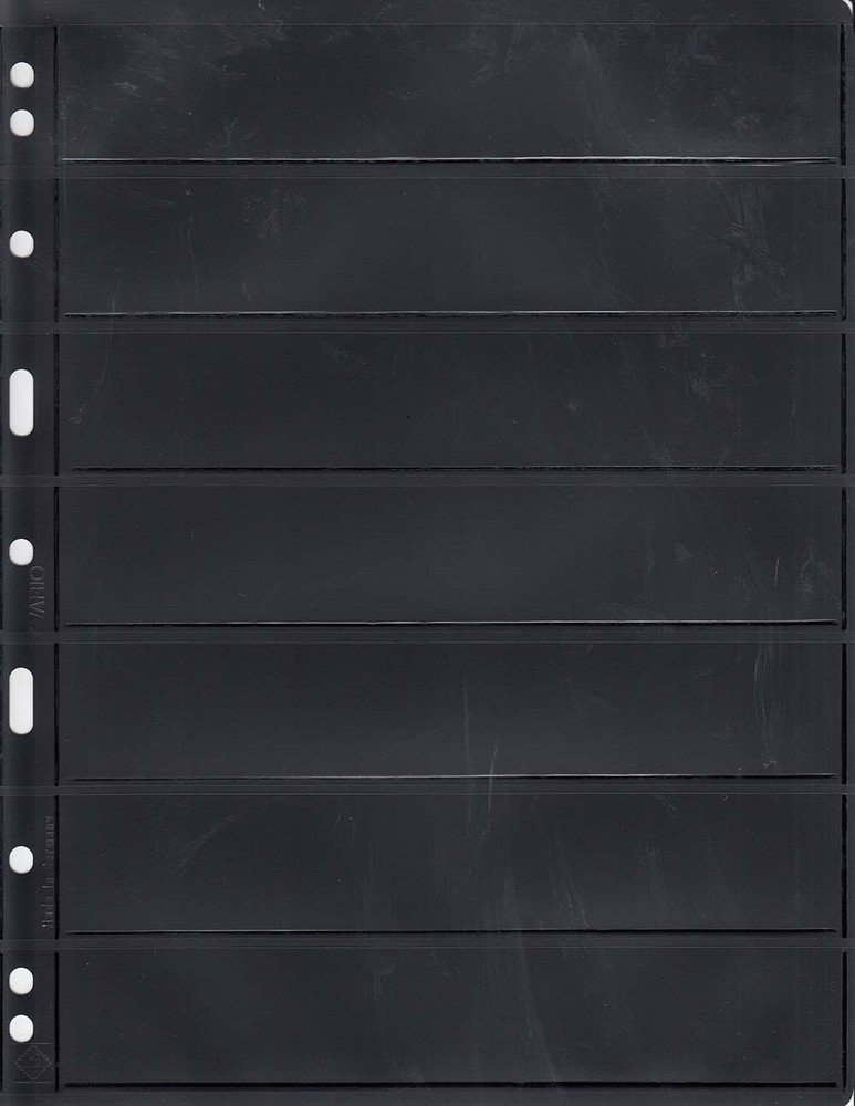 200 New Lighthouse Vario 7S Stamp Album Pages 7 Rows Double Side Black Archival