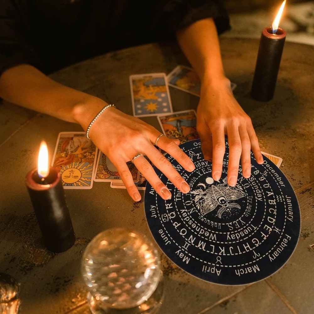Pendulum Board Dowsing Divination Wooden Pendulum Board Dowsing with Crystal ...