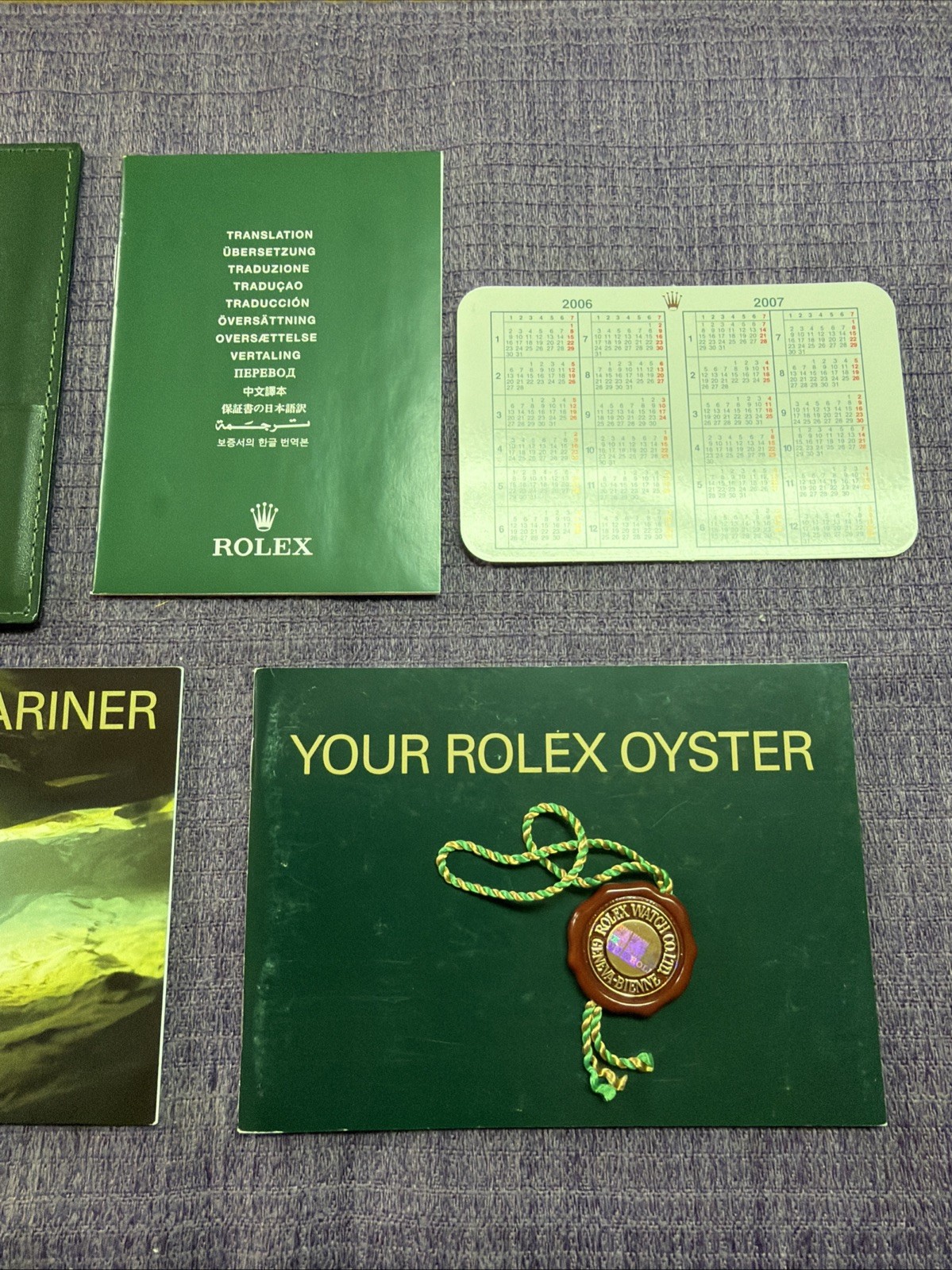 Rolex 2006 Submariner Accessories Set.Booklets;paper hold;Tag;calendar English‼️