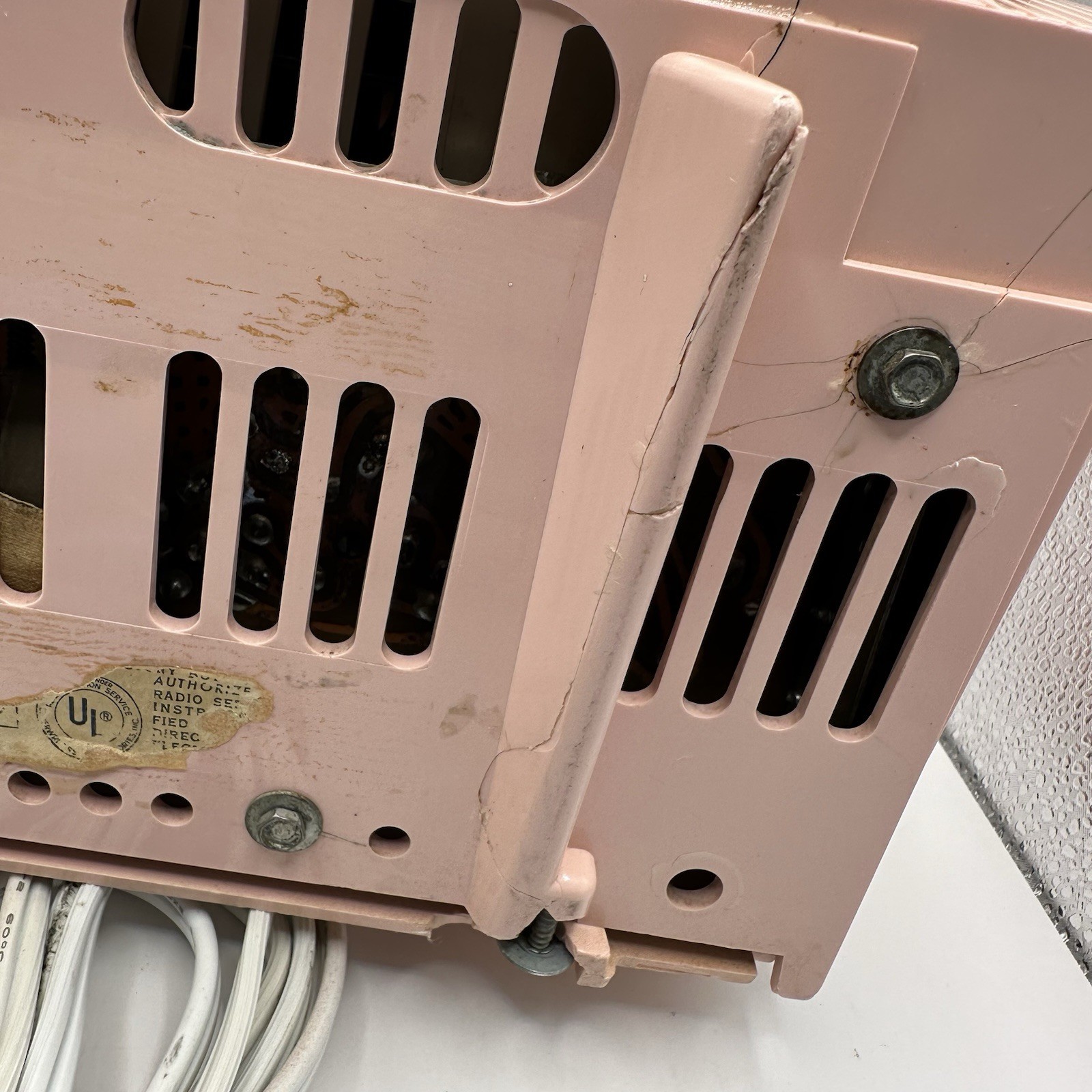 Vintage 1950s GE Pastel Pink Clock Radio Tube Alarm Clock Works MCM Mid-century