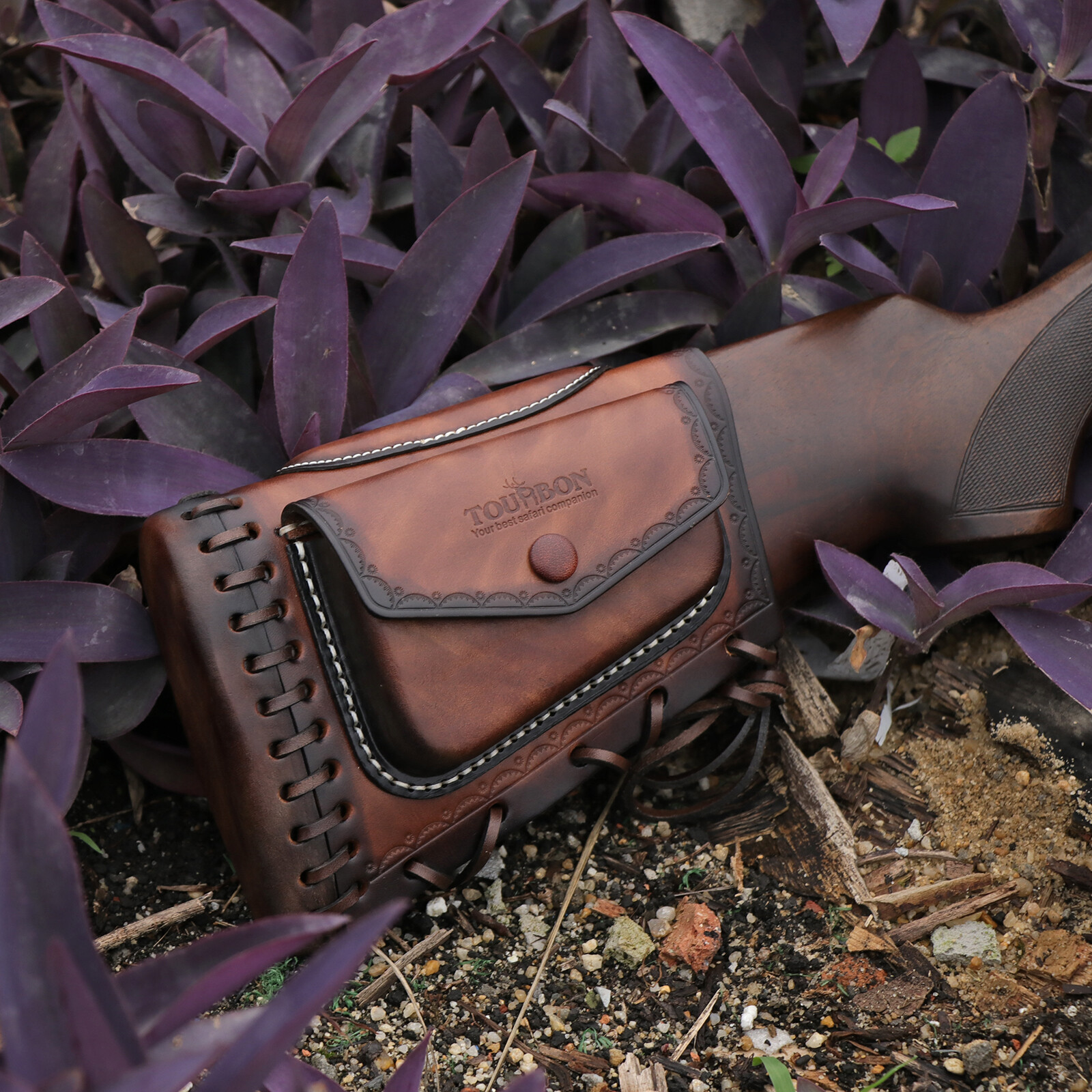 Tourbon Leather Slipon Recoil Pad Rifle Cheek Rest Riser Gun Buttstock Cover Bag
