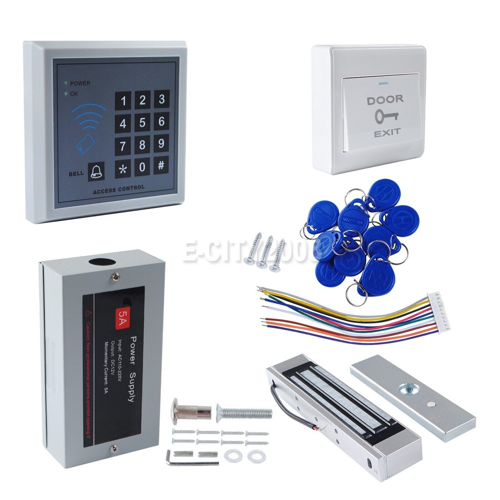 RFID Access Control System Kit Electric Magnetic Door Lock Maglock Switch Keypad