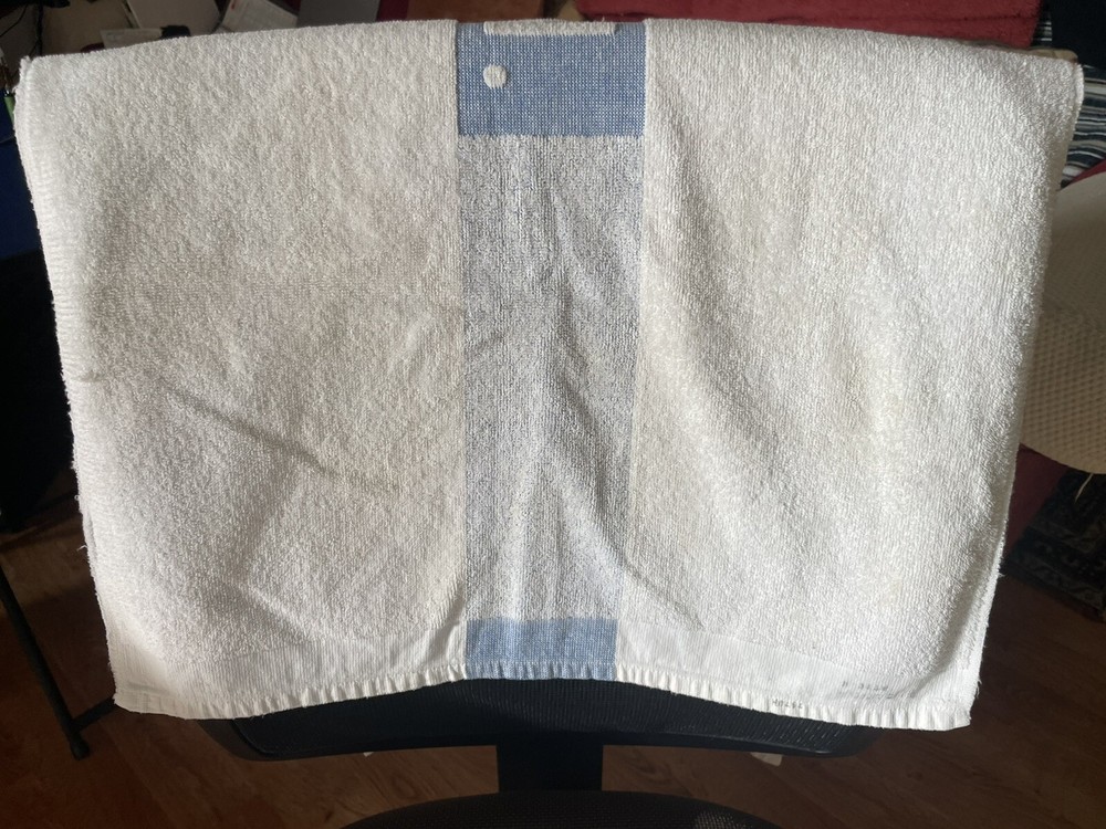 40s 50s U.S.N. WW2 Navy Huck Bath Towel USS sailor USN Vintage 41"x21.5"