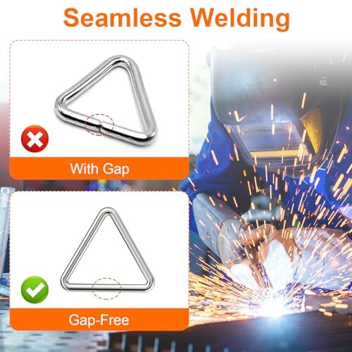 1 inch Metal Triangle Rings, Solid Welded Stainless Steel Triangle Loop