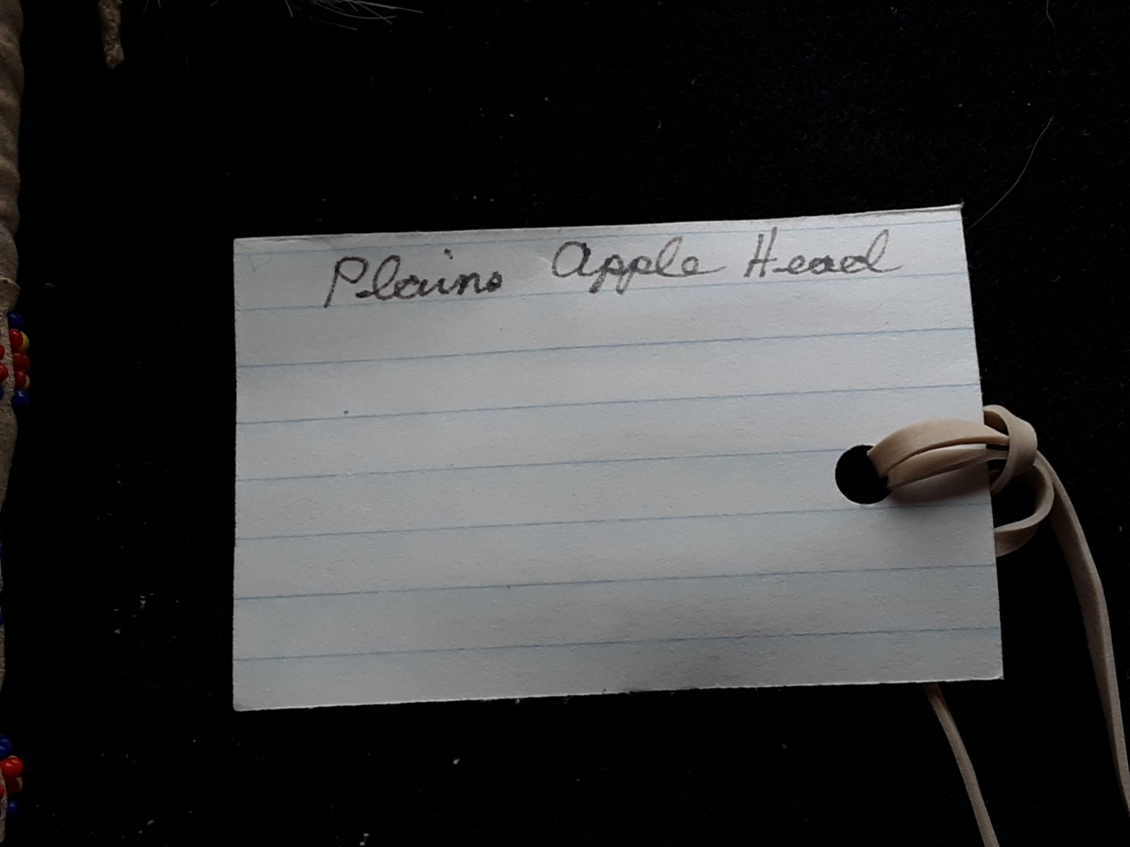 NATIVE AMERICAN BEADED LEATHER DOLL, APPLE HEAD INDIAN DOLL, SB-0226*09095