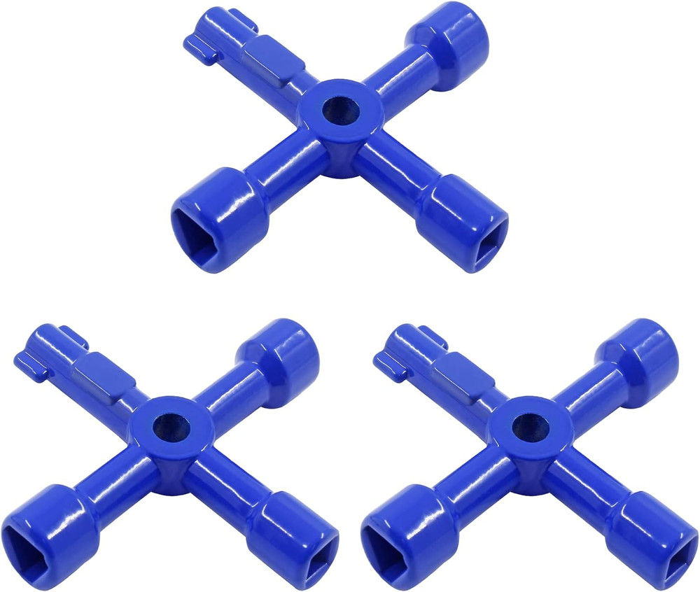 3Pcs 4-Way Multi-Functional Utilities Key Electric Cabinet Keys Triangle Square