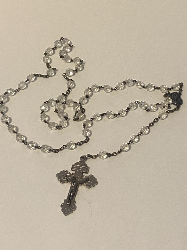 Vintage Crystal Glass Rosary Beads