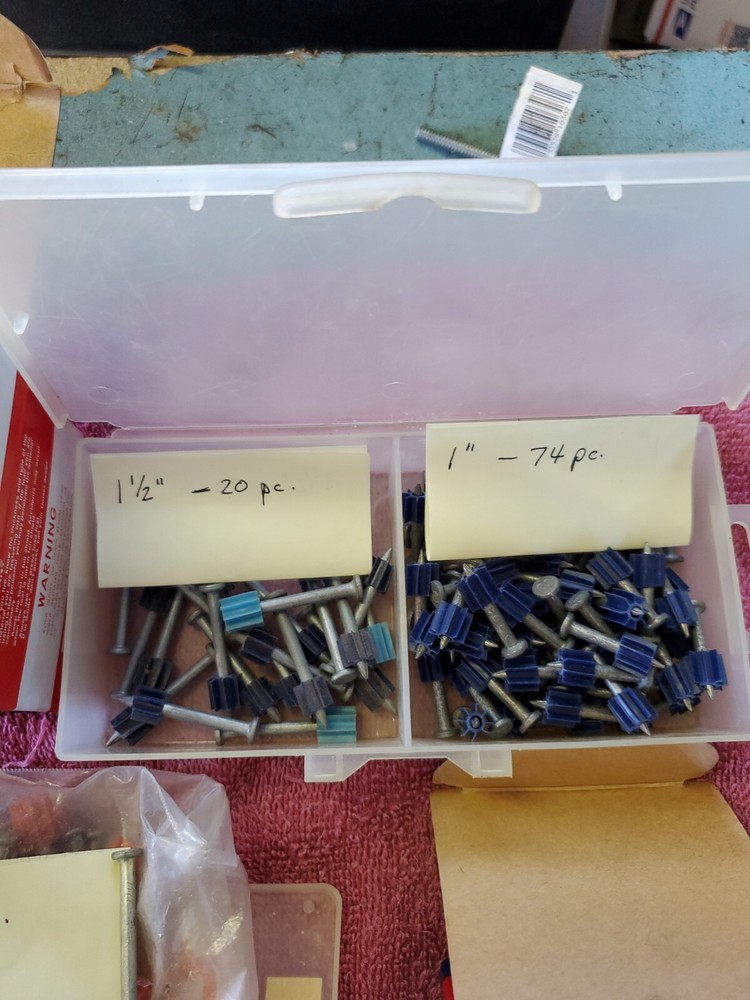Powder Actuated 300" Head Nails. Assorted Lengths. Brands. Quantities. See Pics