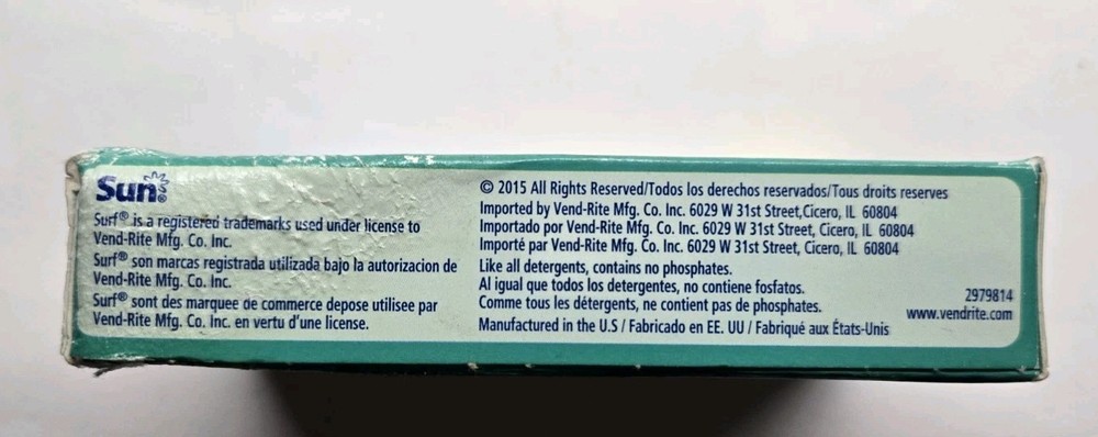 Surf Sparkling Ocean He Powder Detergent Pack, 1 Load Vending Machine