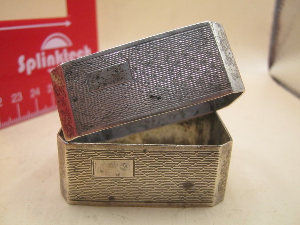 Antique Pair Sterling Silver Napkin Ring With Art Deco Shape / Angular Design