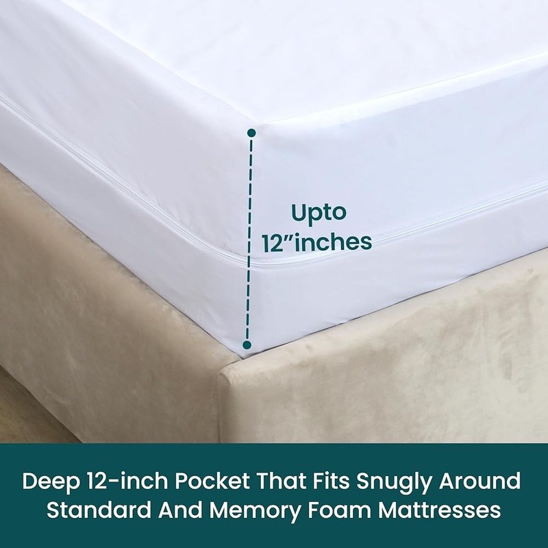 Waterproof Mattress Protector Microfiber 6-Sided Noiseless Washable Soft New