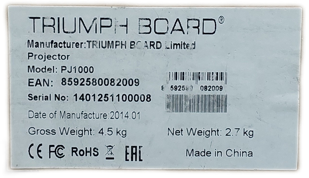 Triumph Board PJ1000 Desktop Projector for Interactive Systems