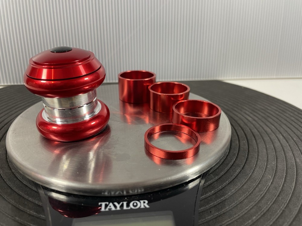 1 1/8” Threadless Klunker Conversion Headset RED With Spacers Old School BMX