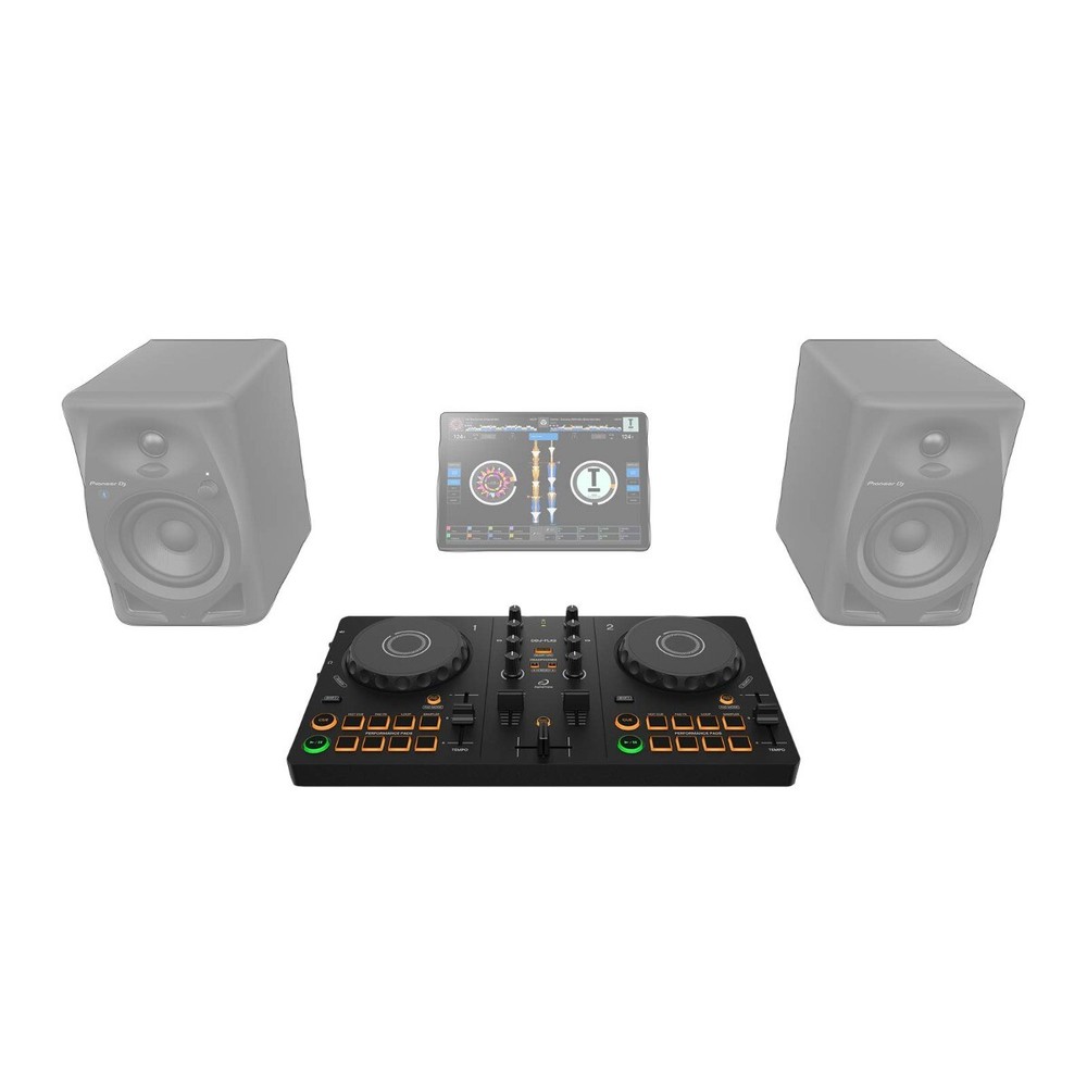 AlphaTheta DDJ-FLX2 Compact Beginner 2-Channel DJ Controller w HDJ CUE1