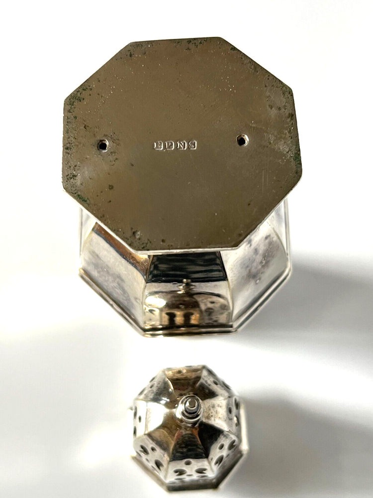 English Octagonal Silverplate Sugar Caster