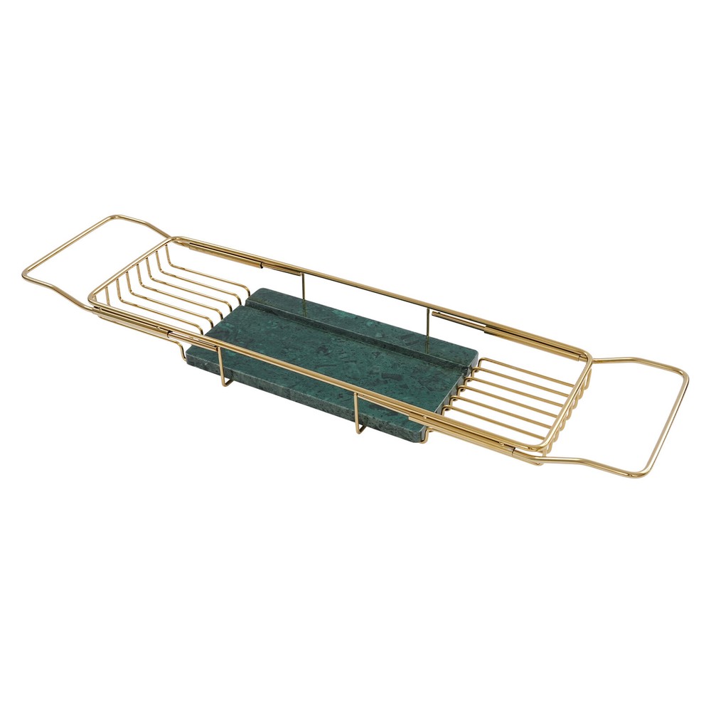 Expandable Bathtub Tray with Elegant Marble Board - Stylish & Durable