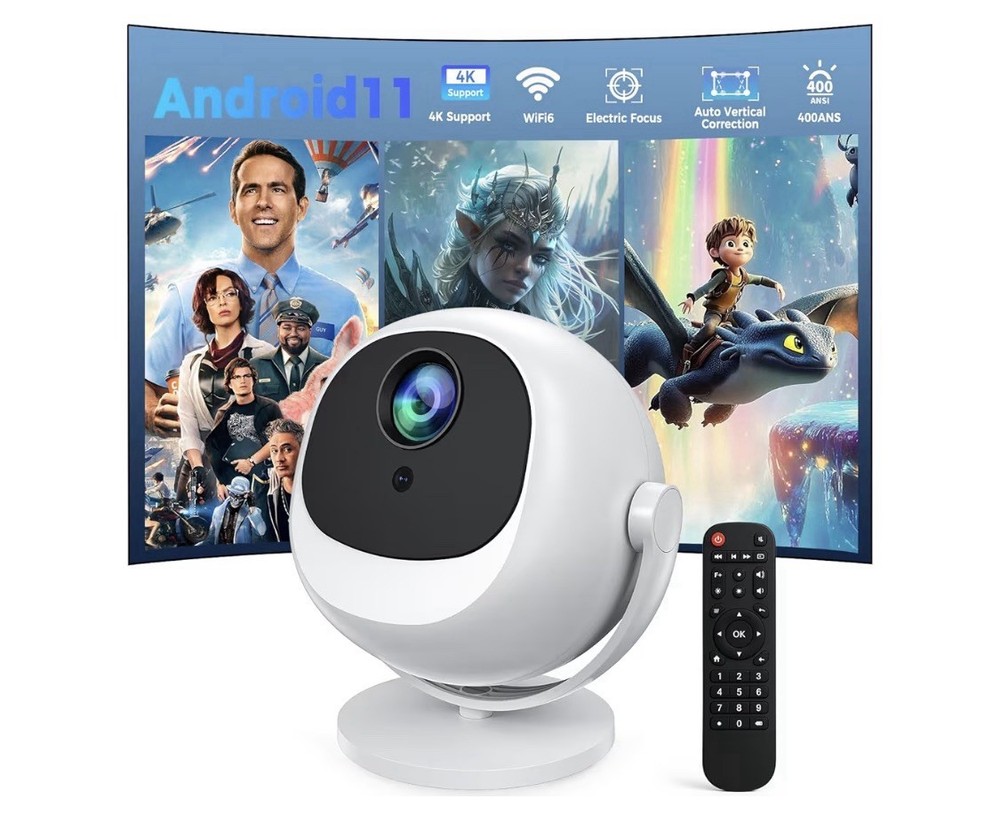 Mini 4K Portable LED Source Multi Media Projector With WiFi And Bluetooth