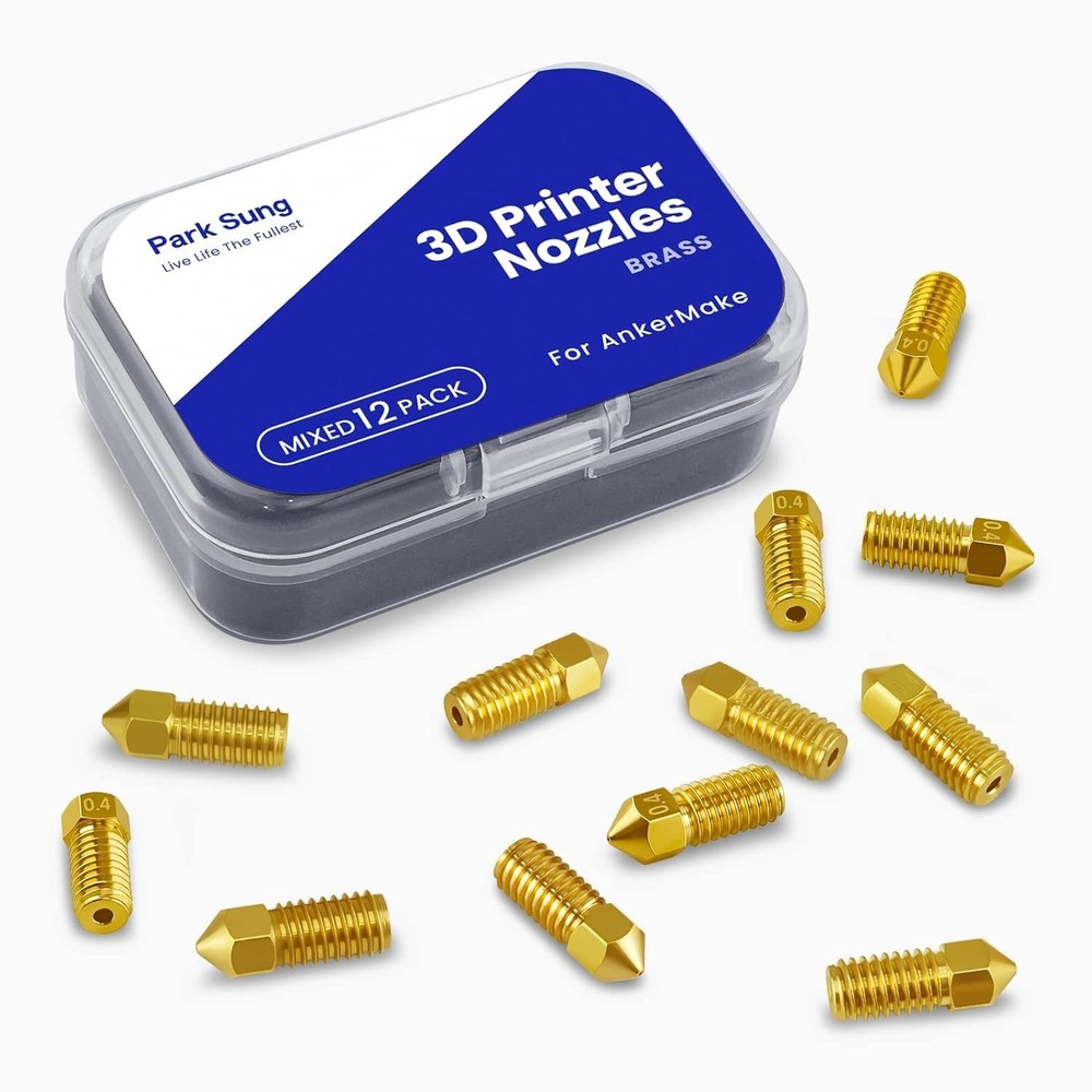 3D Printer Nozzles 12pcs Brass High Temp Compatible for AnkerMake Ender 3