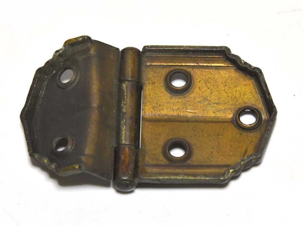 4 RETRO BRASS MCM LINEN CABINET OFFSET HINGES
