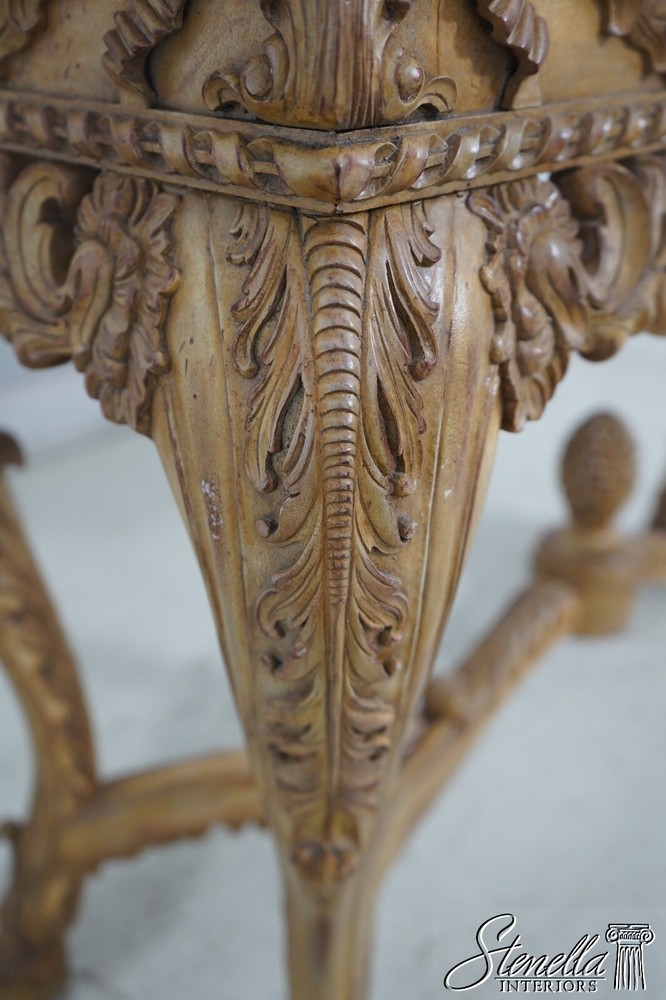L63140EC: MAITLAND SMITH Highly Carved Marble Top Console Table