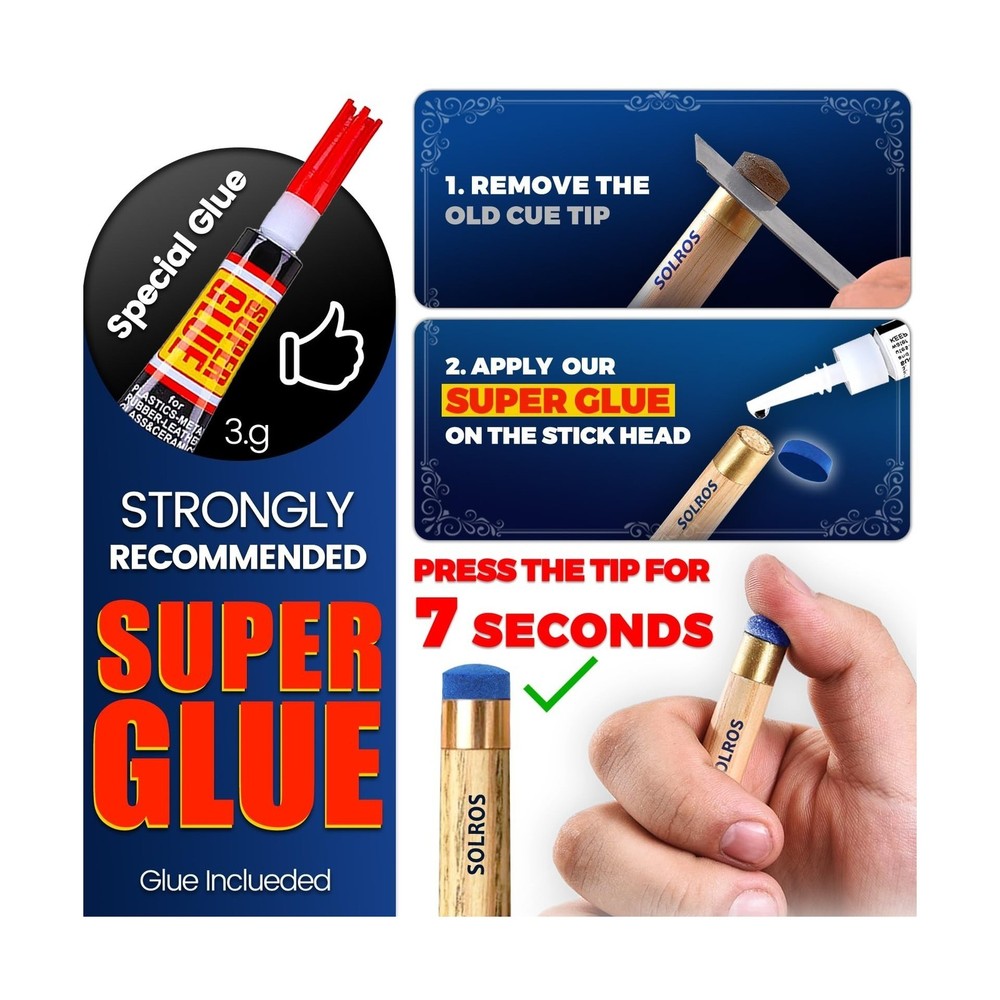Billiard Pool Cue Tips - Pool Cue Stick Tips Replacement Repair Kit Billiard ...