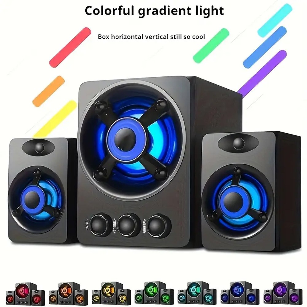 Wired Computer Speakers Surround Sound System 3.5mm Jack for Desktops & Laptops