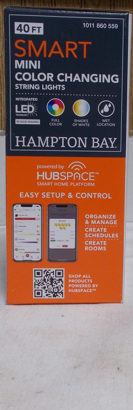 Hampton Bay Smart 100 Bulb 40 Ft Mini Color Changing String Light Indoor/Outdoor