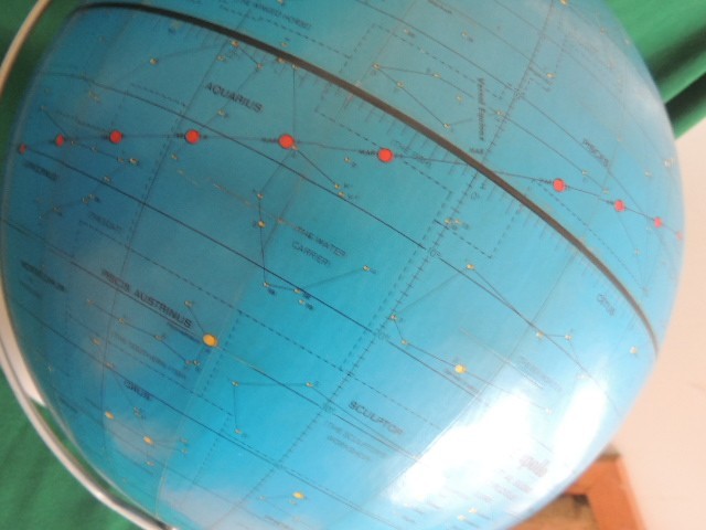 NICE 12" Apollo Celestial Globe 1971 Replogle Rotating Stars Constellations Blue