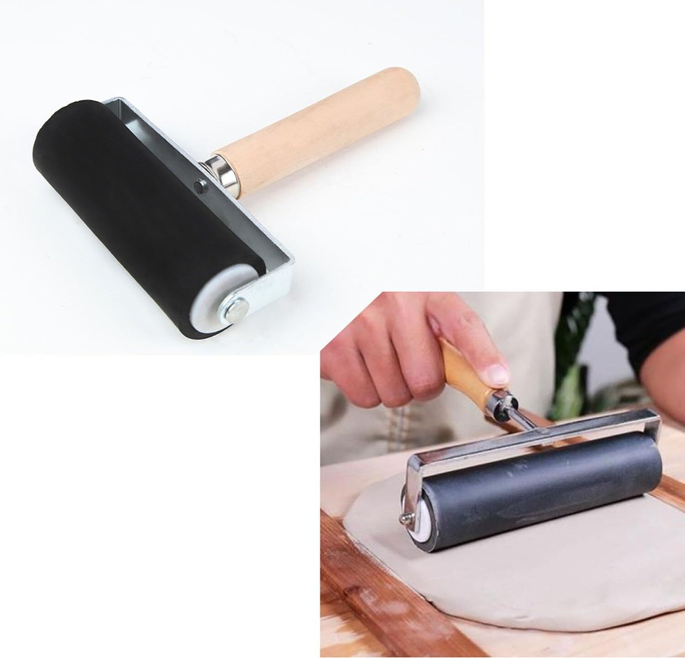 3 Pack Rubber Brayer Roller for Crafting Printmaking Ink Applicator Wallpaper