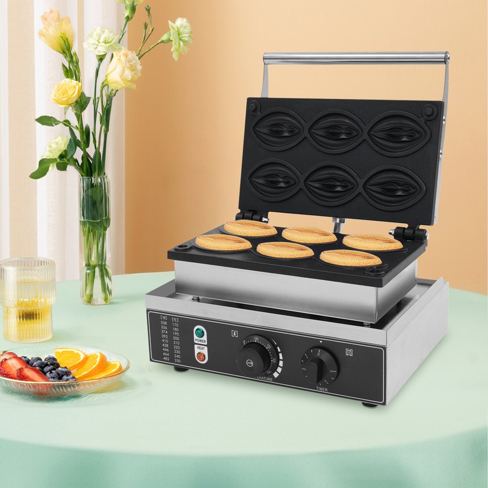 Waffle Maker Abalone-Shaped Electric Waffle Maker Commercial Waffle Machine 6PCS