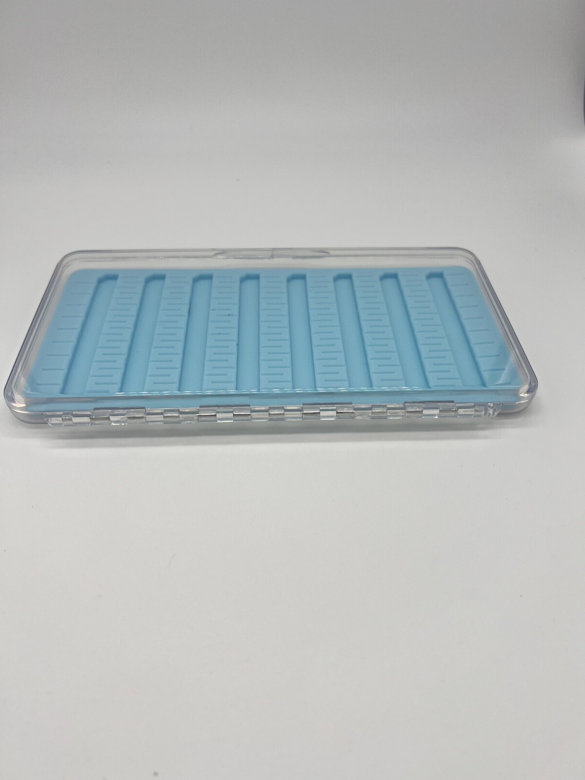 Large Thin Fly Box Silicone Slits, Clear Lid Horizontal or Vertical, Rainbow