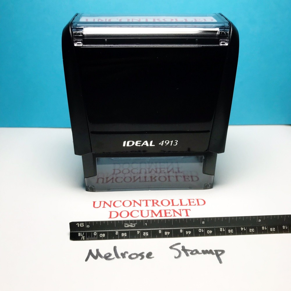 Uncontrolled Document Rubber Stamp Red Ink Self Inking Ideal 4913