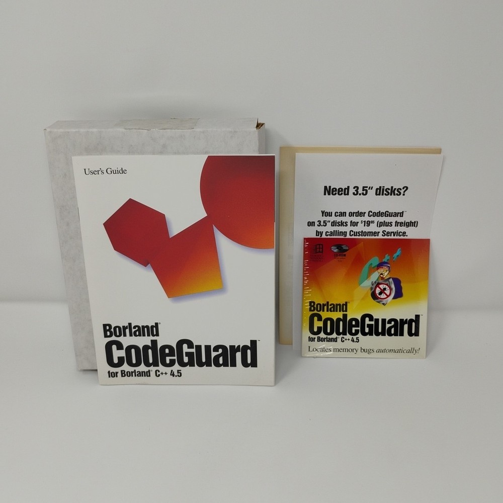Borland CodeGuard For C++ Version 4.5 Sealed CD-ROM Software and User Guide