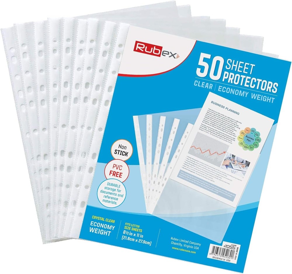 Top-Loading 8.5x11 Clear Document Sleeves - 100 Pack, Archival Safe Reflective