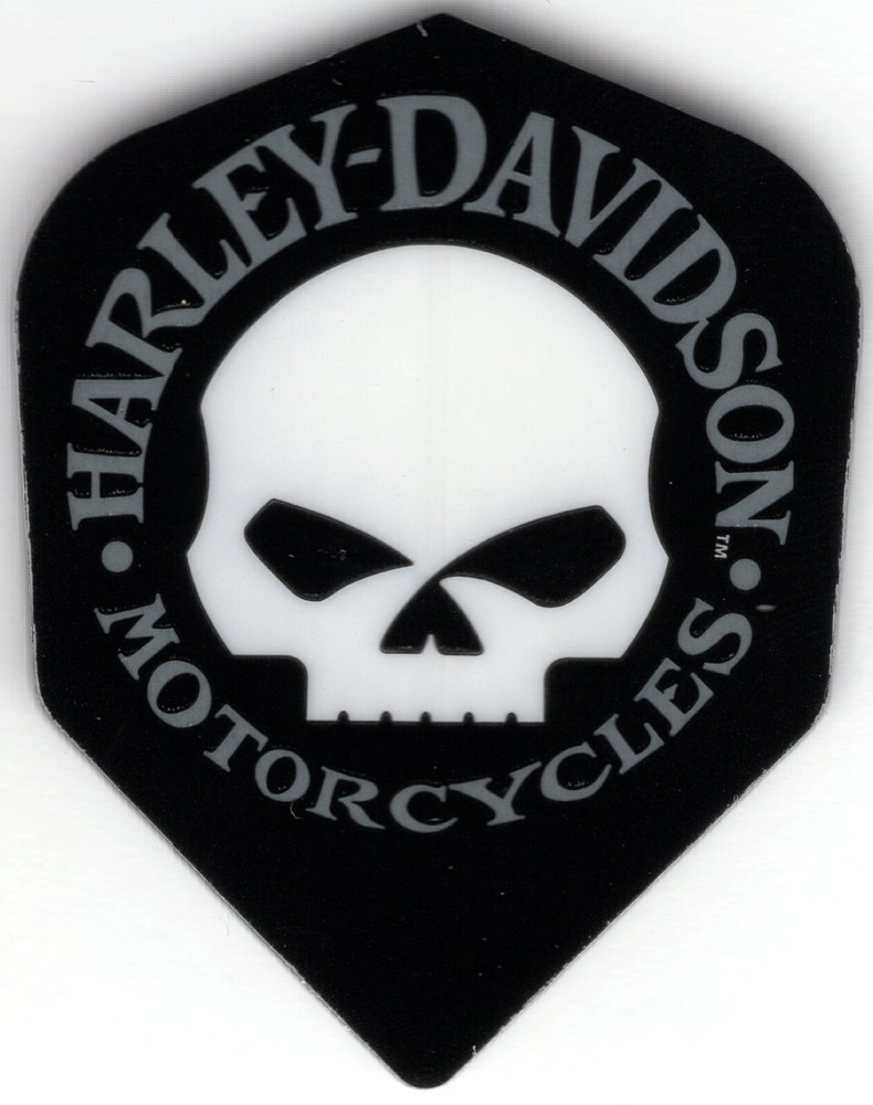 Harley Davidson White Skull Dart Flights: 3 per set