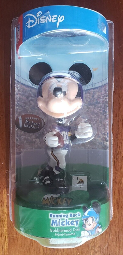 Disney Mickey Mouse Vikings Running Back Bobblehead New
