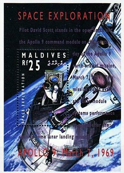 MALDIVE IS. 1994 SPACE EXPLORATION S/S MNH APOLLO IX COMMAND MODULE