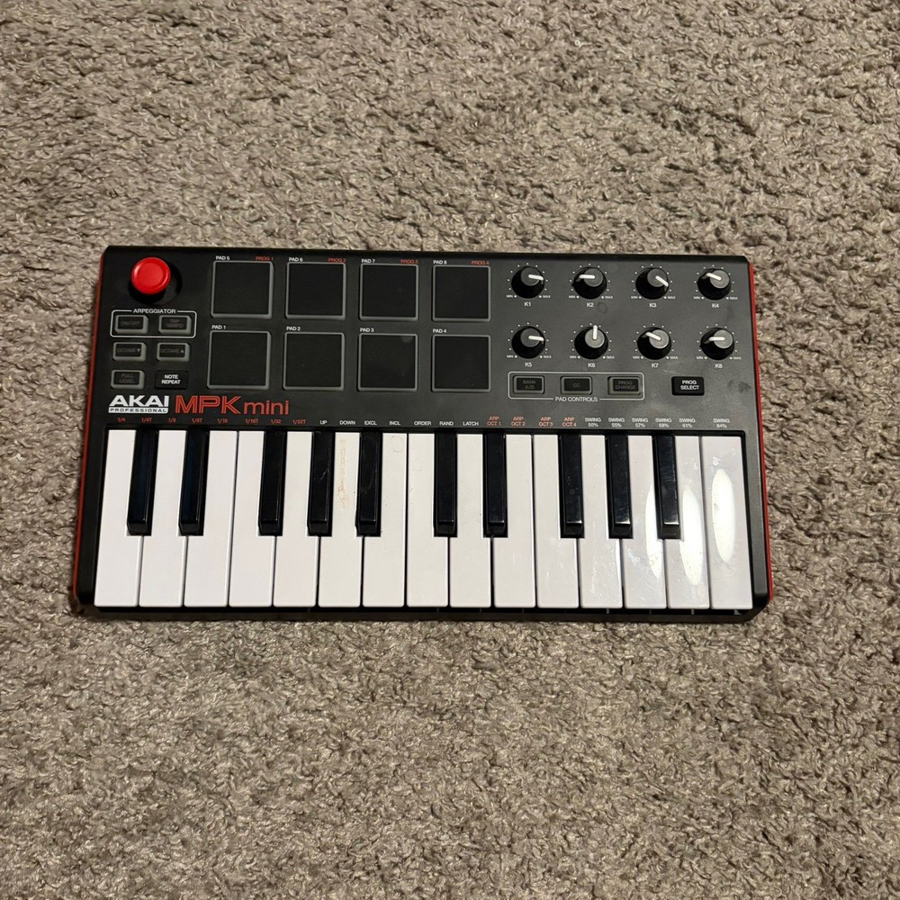 Akai MPK mini 25-Key MIDI Keyboard Controller Arpeggiator Pads Display USB