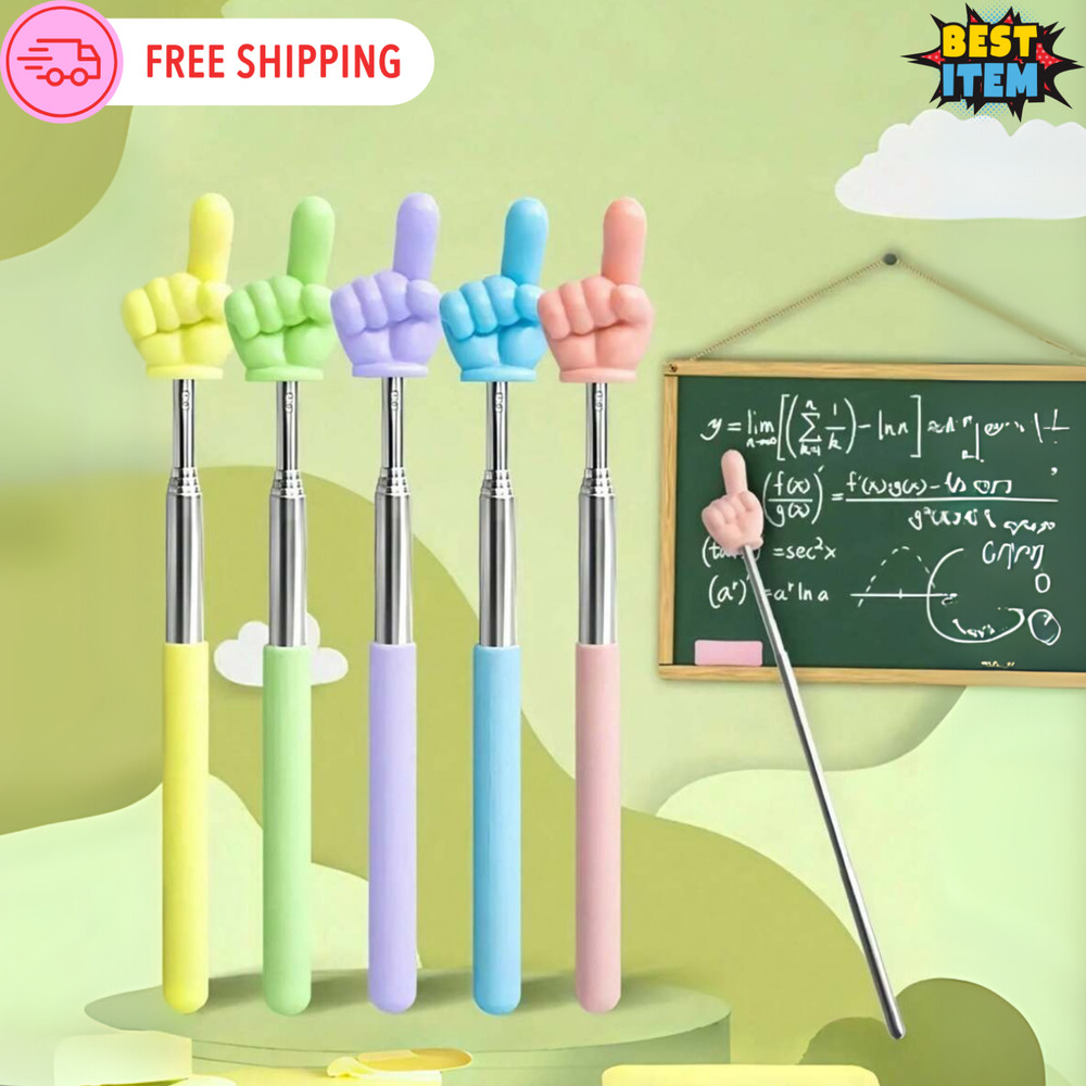 1Pc Pointer Finger Reading Stick Baton Reading Retractable Pen for Teach Office