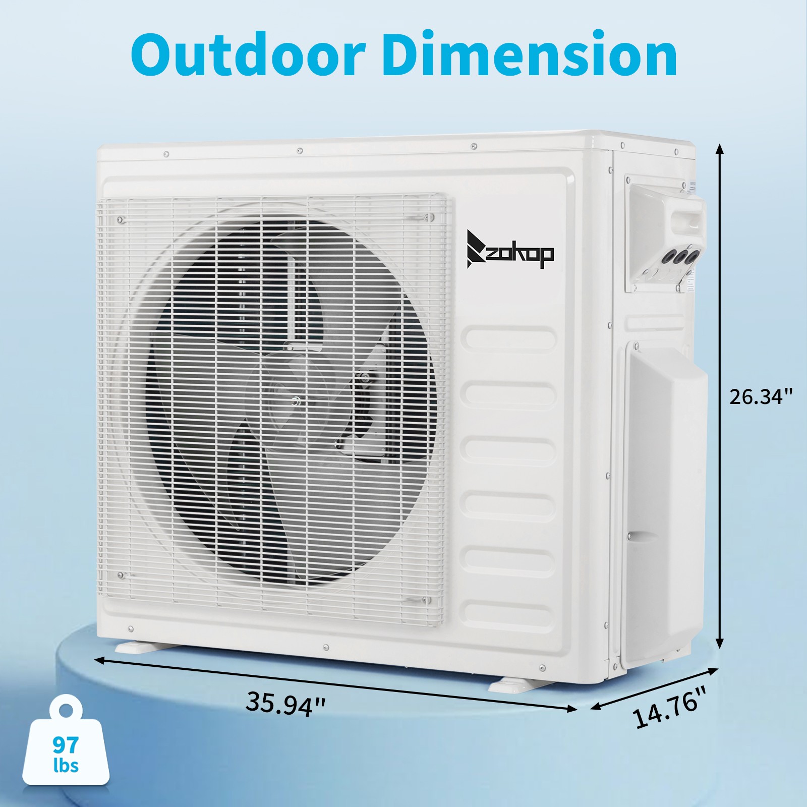 28000 BTU Tri 3 Zone Ductless Mini Split Air Conditioner & Heat Pump -20 SEER2