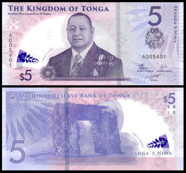 Tonga 5 Paanga 2023 UNC
