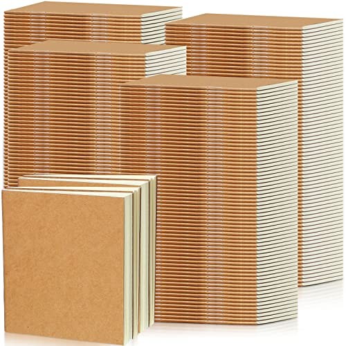 300 Pack Mini Notebooks Bulk Small Notepad Unlined Journals Pocket Blank Kraft