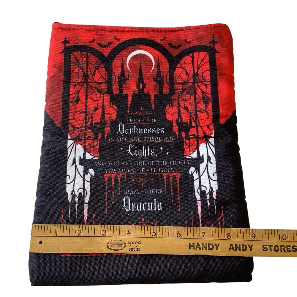 Puffy Fabric Dracula Book Sleeve Zipper Closure