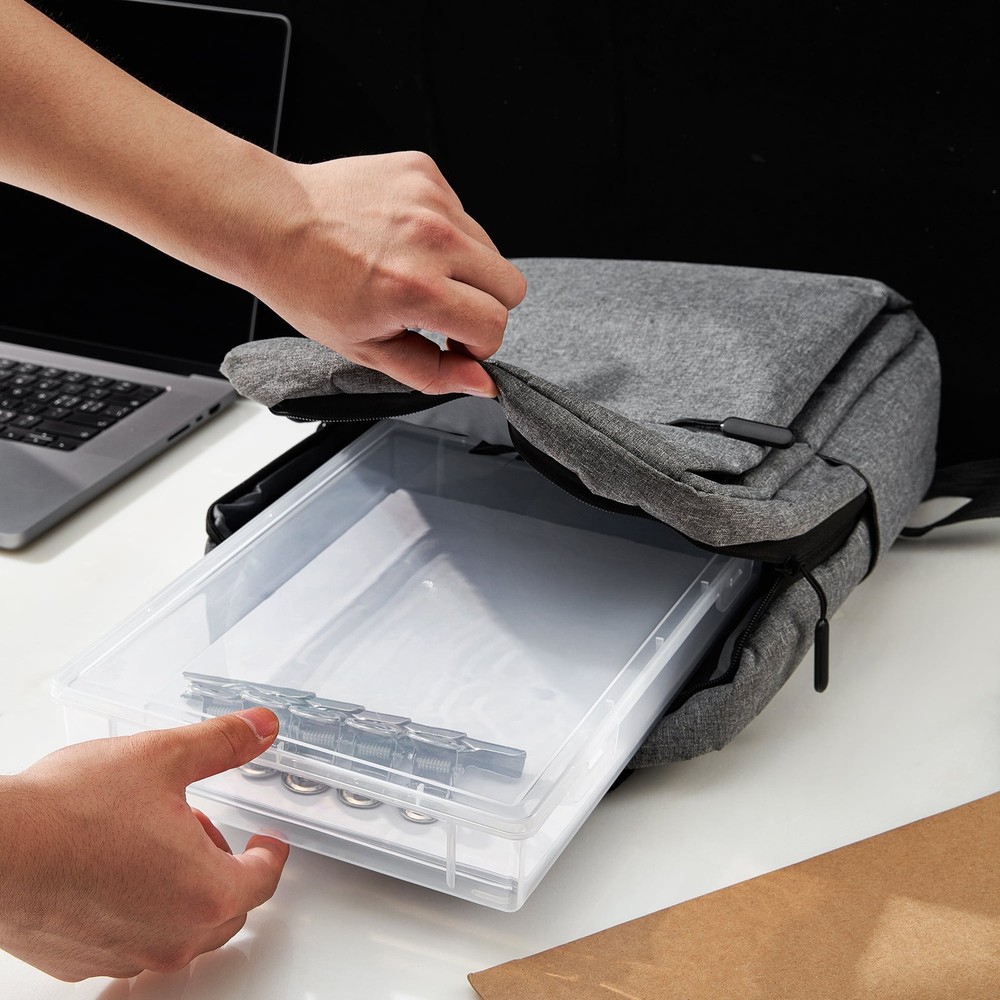 4 Piece Stackable Document & Paper Storage Box Set Multipurpose Letter Check
