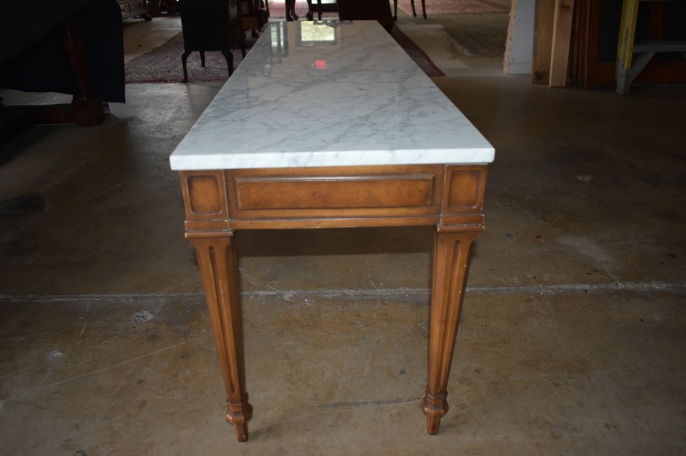 Vintage Weiman Marble Top Console Table Neoclassical Style Coffee Table